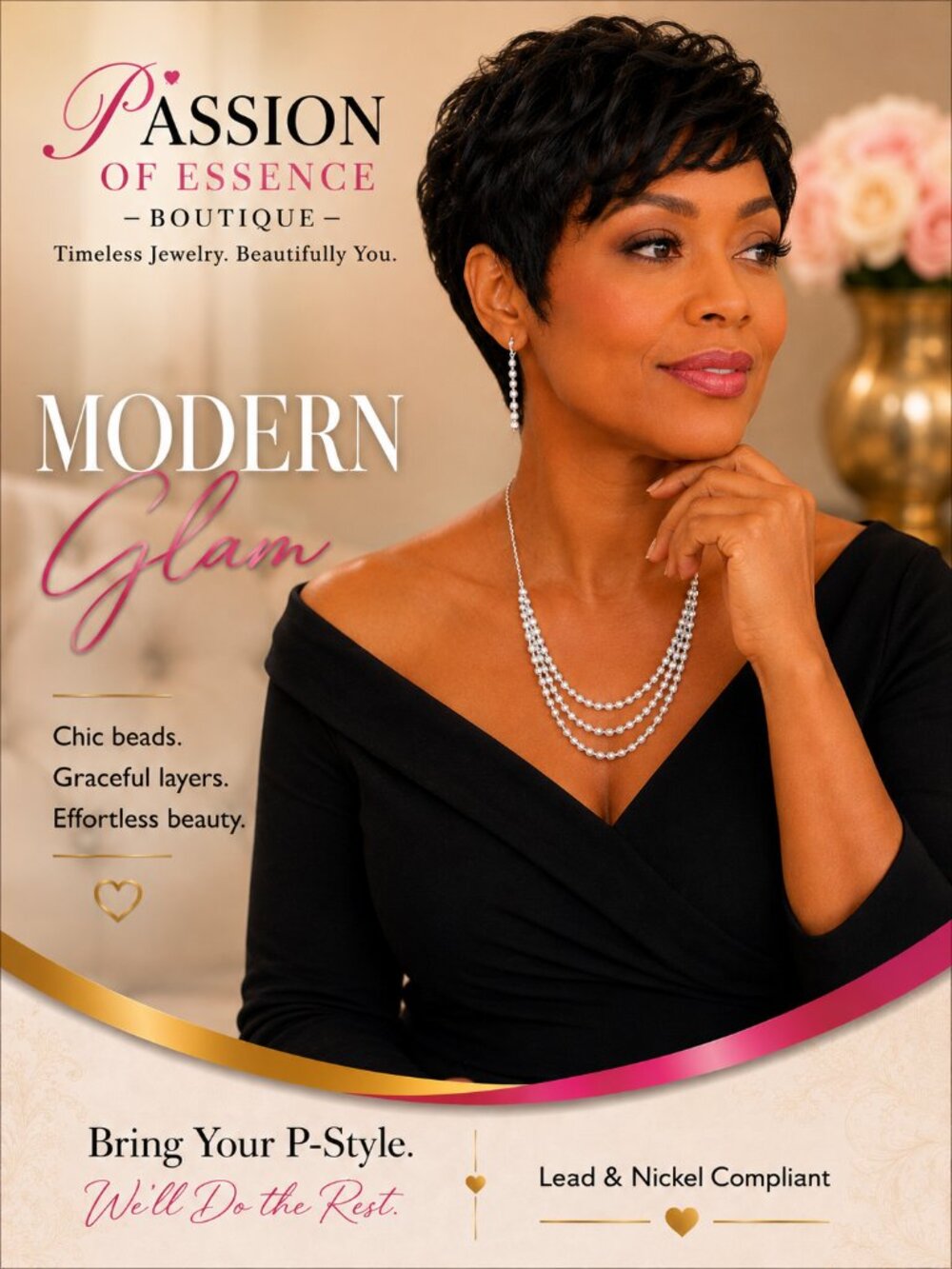 Silver Radiance Triple-Strand Necklace & Earring Set
